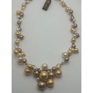 Masami Mother of Pearl Bead Necklace‎ Sterling Silver Clasp
